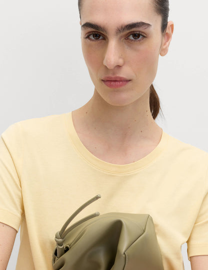 Saf Pamuklu Yuvarlak Yaka T-shirt