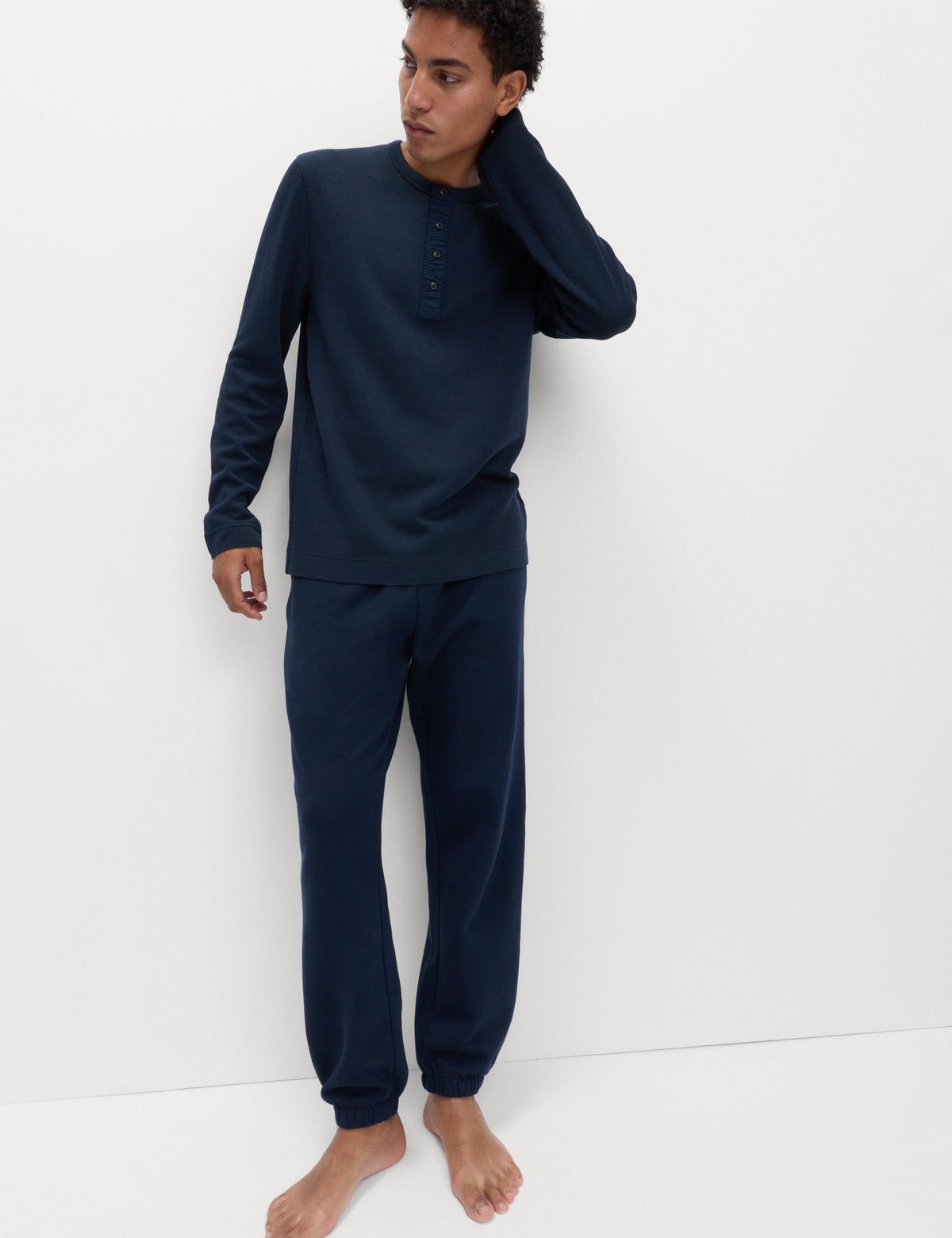 Pamuk Karışımlı Ribanalı Pijama Üstü