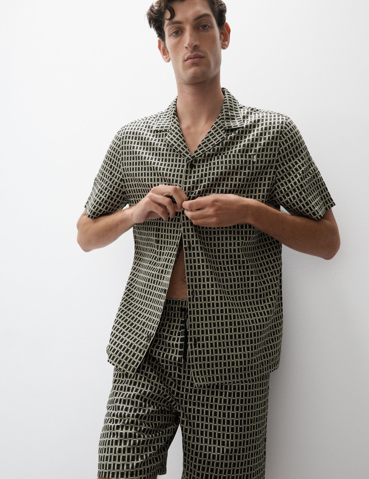 Pamuklu Desenli Pijama Üstü