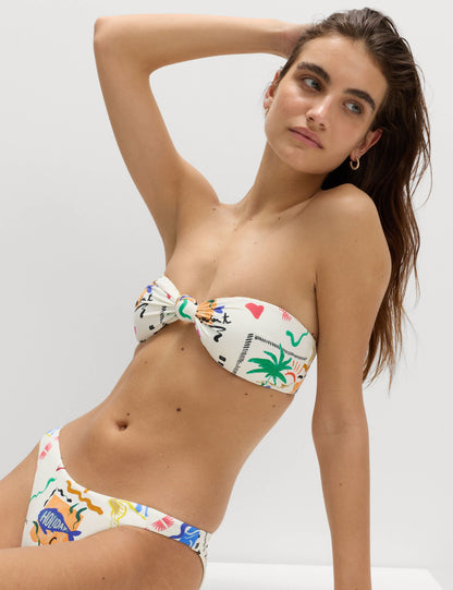 Desenli Bandeau Bikini Üstü
