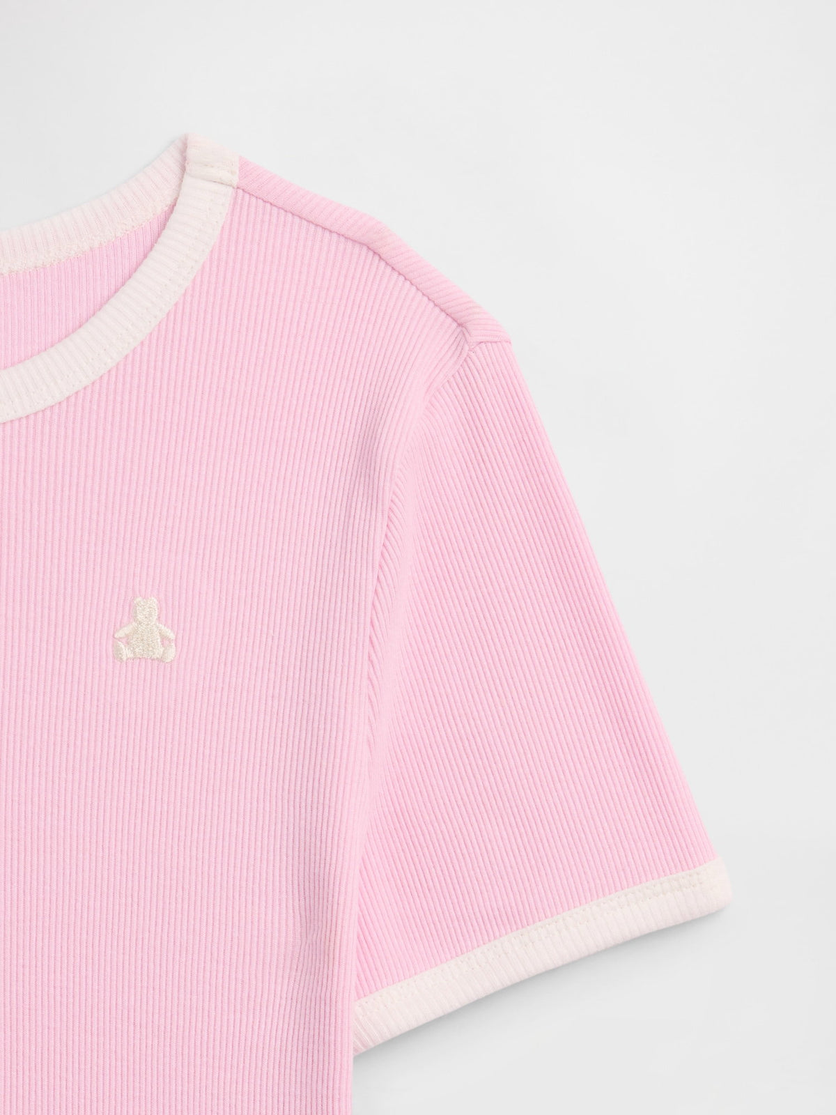 Açık Pembe Fitilli Brannan Bear Ringer T-shirt