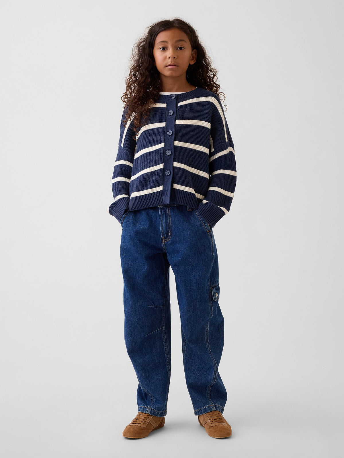 Koyu Mavi Barrel Kargo Jean Pantolon