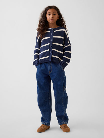 Koyu Mavi Barrel Kargo Jean Pantolon