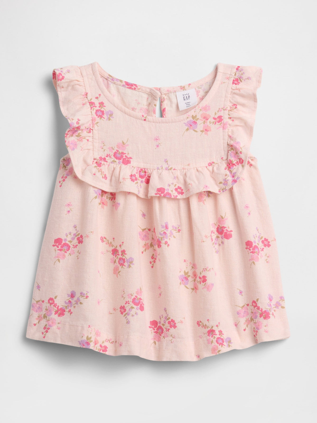 Açık Pembe Keten Karışımı Ruffle Bluz