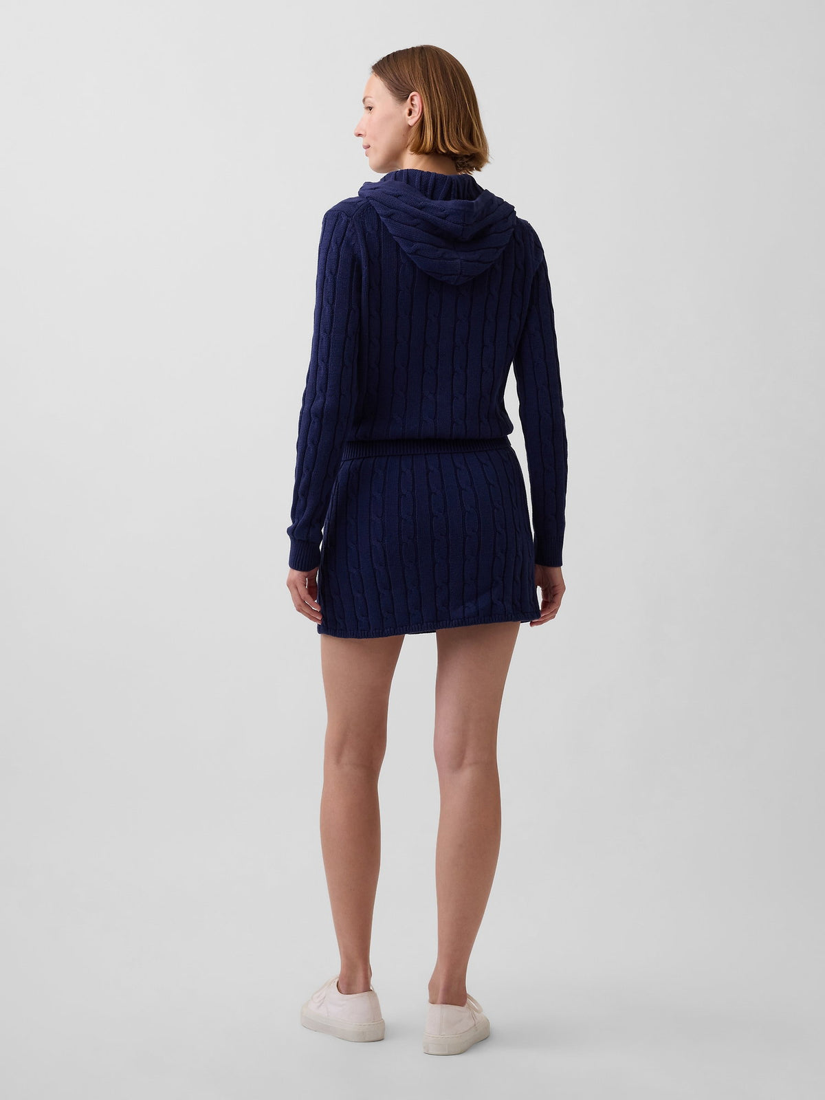 Kırmızı 100% Pamuk Cable-knit Mini Şort
