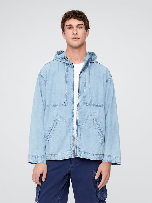 Mavi Denim Ripstop Oversized Anorak Fermuarlı Ceket