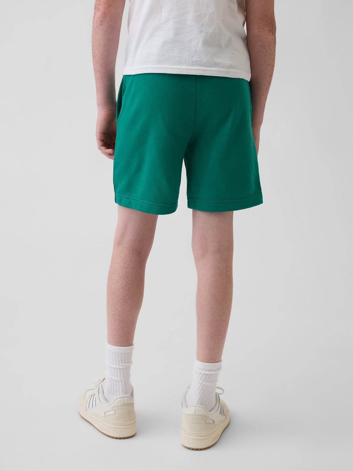 Yeşil Relaxed Gap Grafik Fransız Havlu Kumaş Pull-on Şort