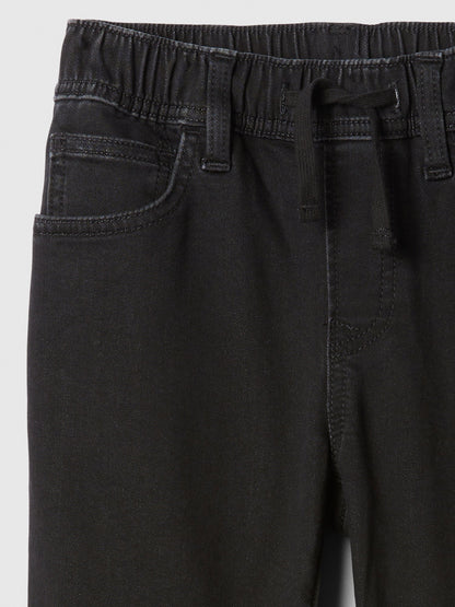 Siyah Kids Pull-on Orijinal Straight Eşofman Altı Jean Pantolon