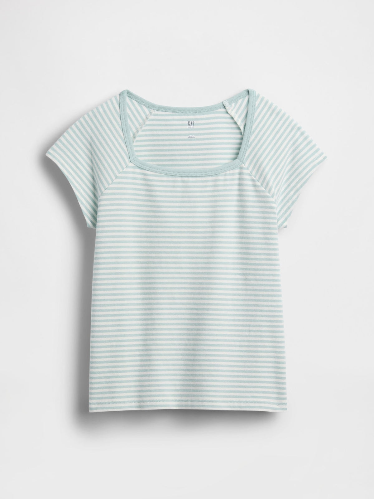Açık Yeşil Kare Yaka T-shirt