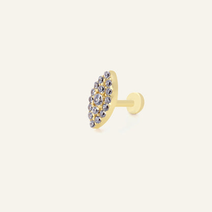 Eye Göz Figürlü Çok Taşlı Altın Kulak Piercing