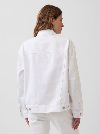 Beyaz Oversized Icon Denim Ceket