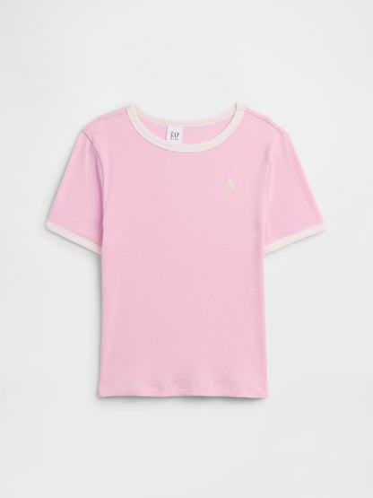 Açık Pembe Fitilli Brannan Bear Ringer T-shirt