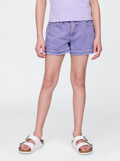 Mor Low Rise Stride Denim Şort