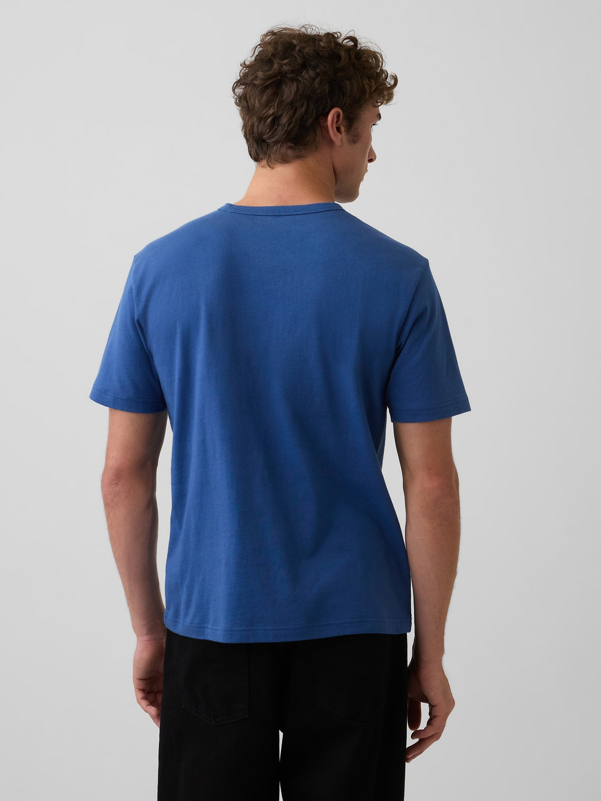 Koyu Mavi Relaxed Branan Bear Logo T-shirt