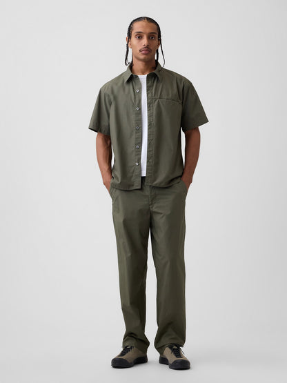 Haki Poplin '90s Loose Pantolon
