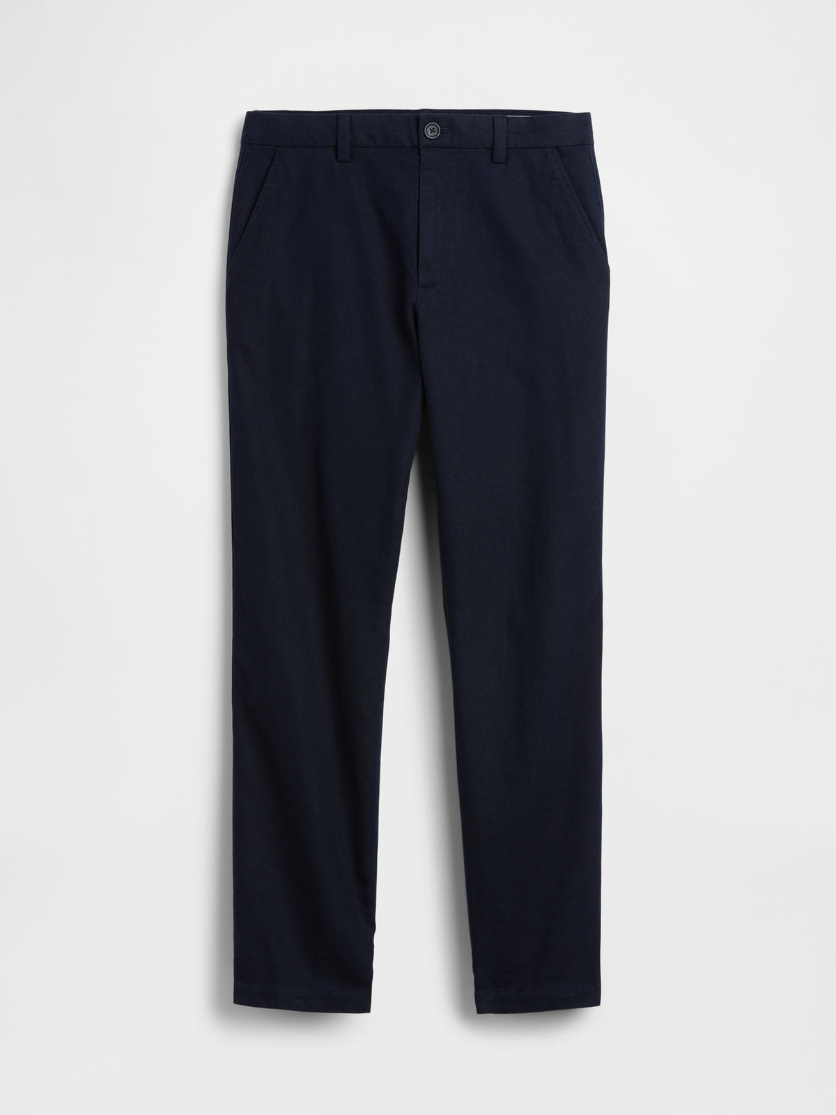 Lacivert Keten Pamuk Karışımlı Relaxed Straight Pantolon
