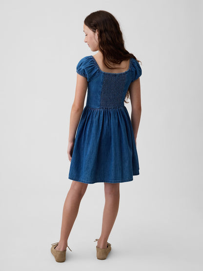 Mavi Denim Puff-sleeve Mini Elbise