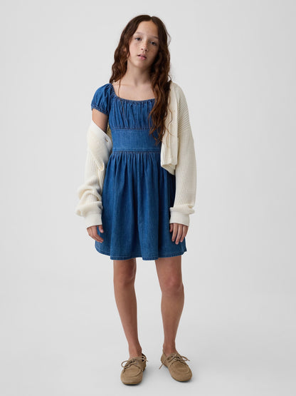 Mavi Denim Puff-sleeve Mini Elbise