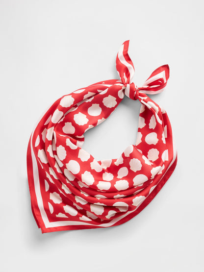 Kırmızı 100% Ipek Oversized Bandana