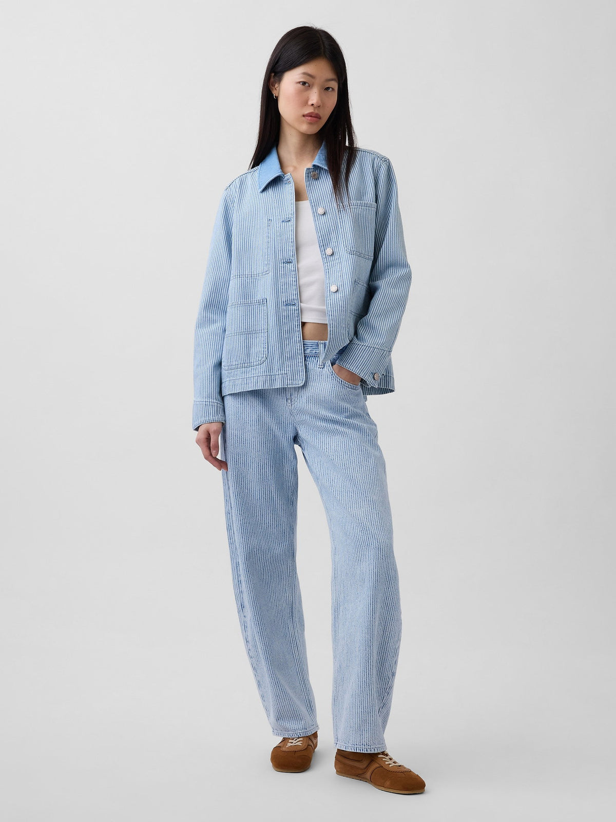Açık Mavi Low Rise Ultrasoft Barrel Jean Pantolon