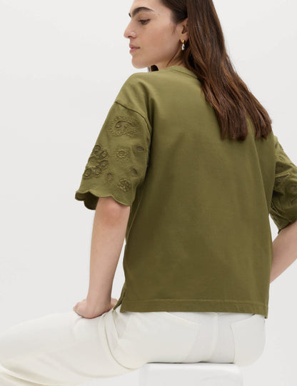 Saf Pamuklu Boxy T-shirt