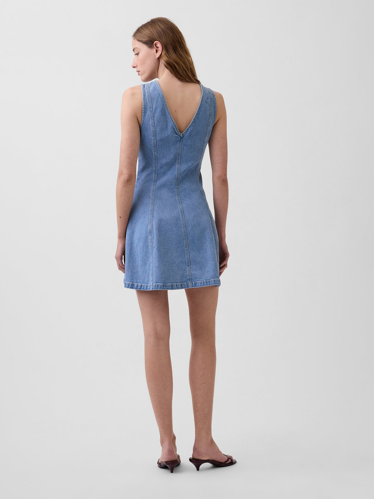 Mavi Denim Seamed Zip-front Mini Elbise
