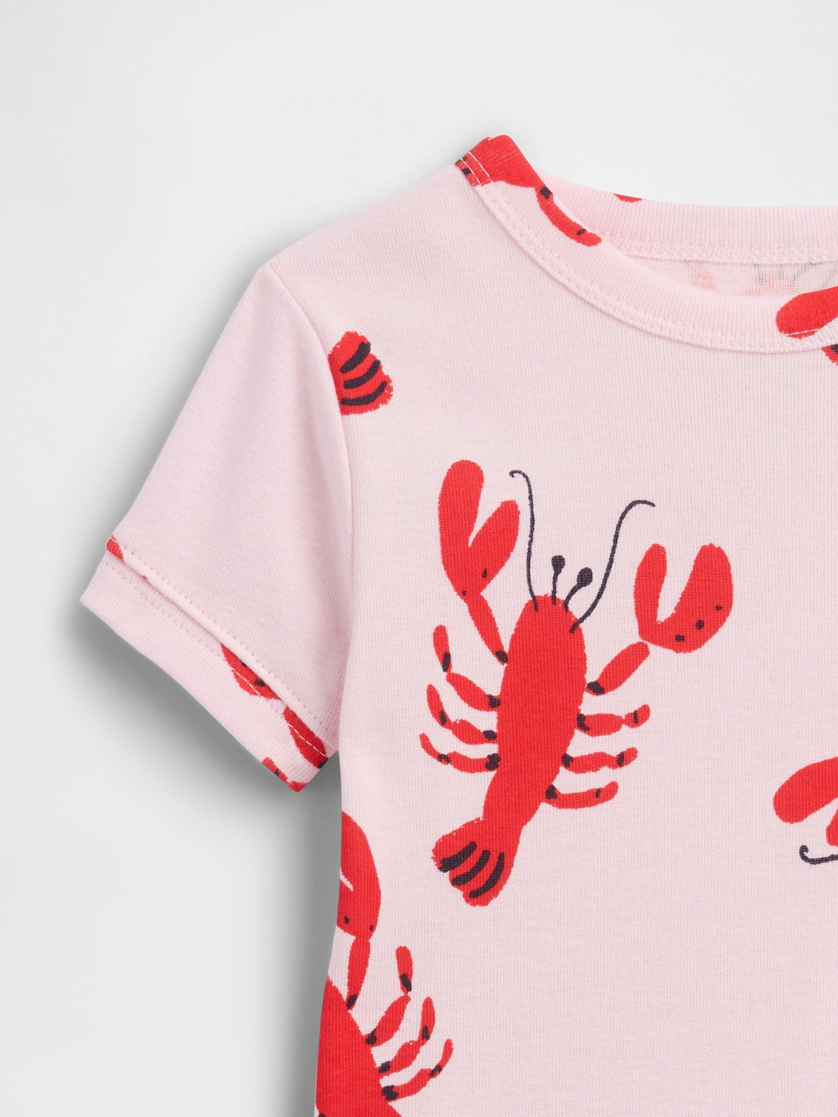 Pembe %100 Organik Pamuk Istakoz Baskılı Pijama Takımı