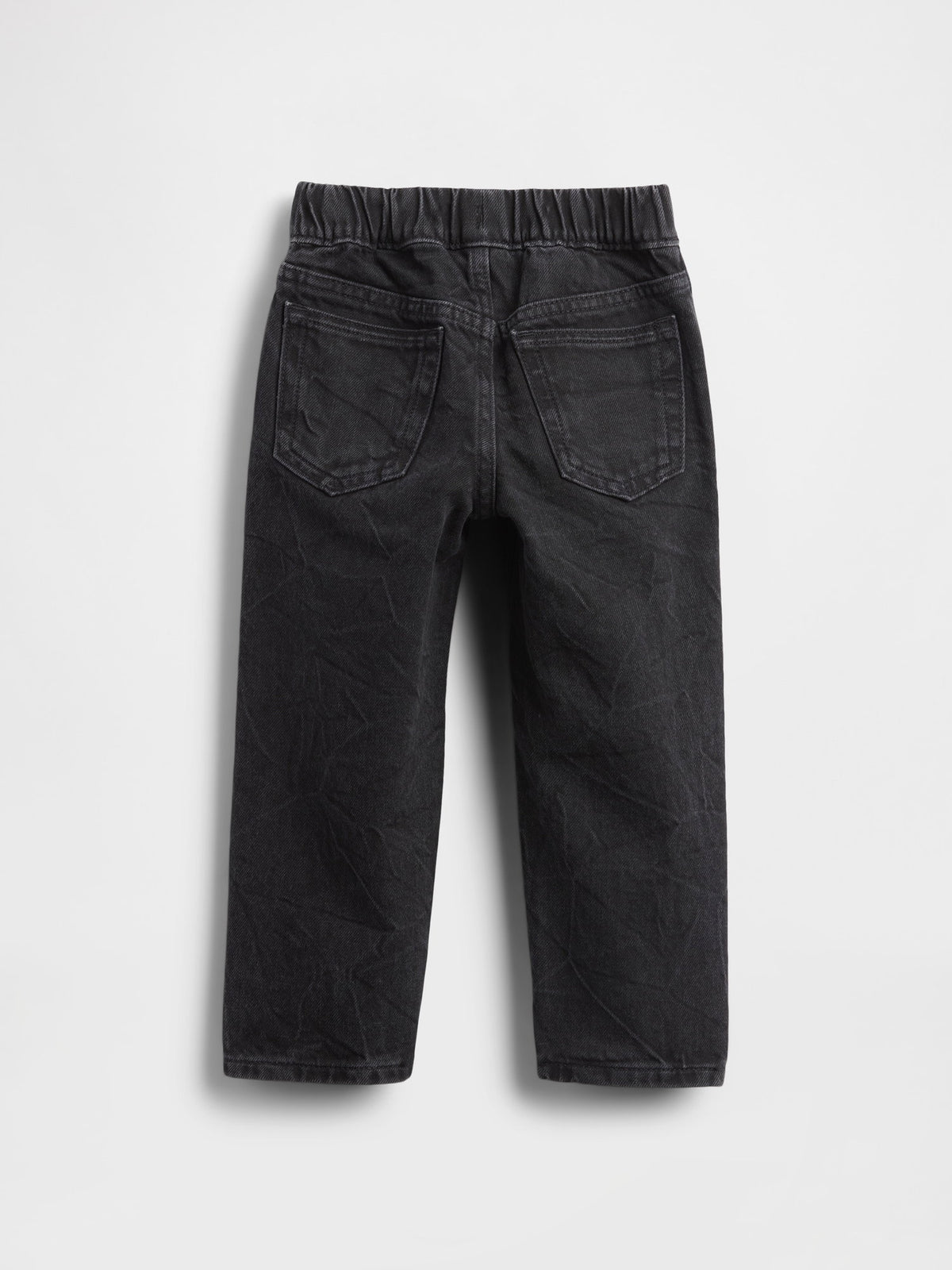 Siyah Pull-on Baggy Jean Pantolon