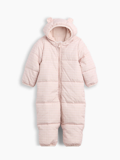 Açık Pembe Puffer Şişme Kışlık Tulum
