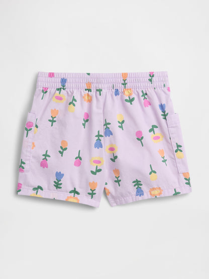 Lila Pull-on Keten Karışımlı Şort