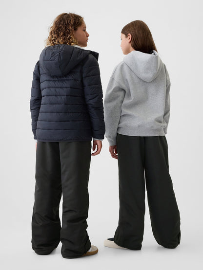 Siyah Cozy Fleece Astarlı Kar Pantolonu