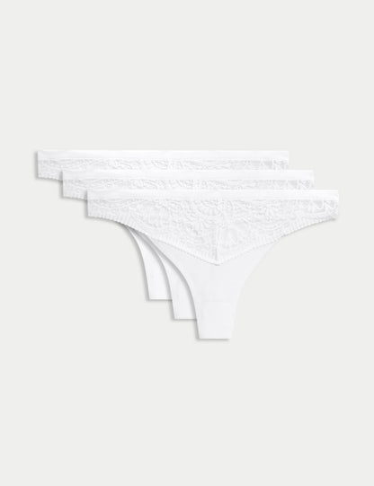 3'lü Body Soft™ Dantel Detaylı Tanga Seti