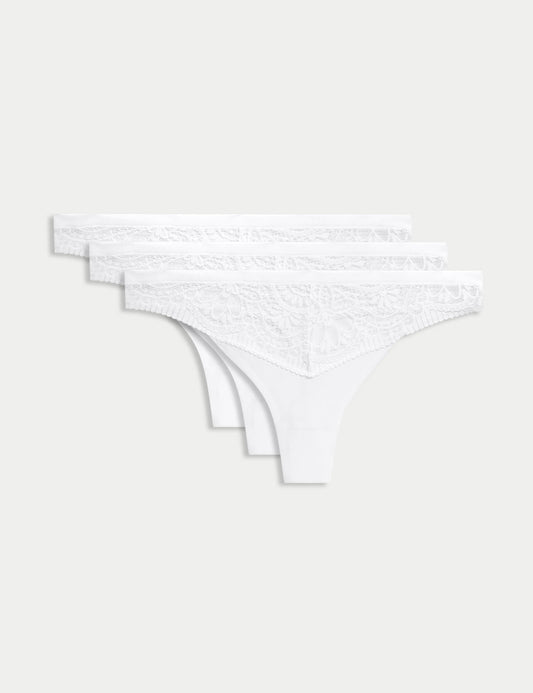 3'lü Body Soft™ Dantel Detaylı Tanga Seti