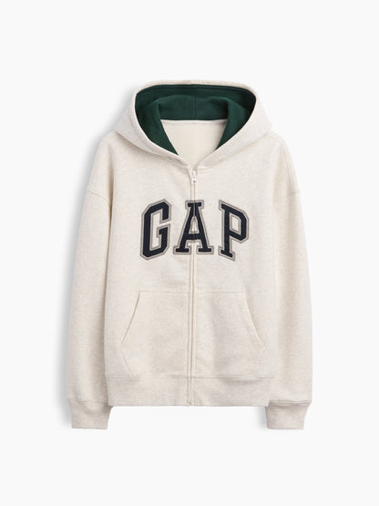 Kırık Beyaz Vintagesoft Logo Fermuarlı Sweatshirt