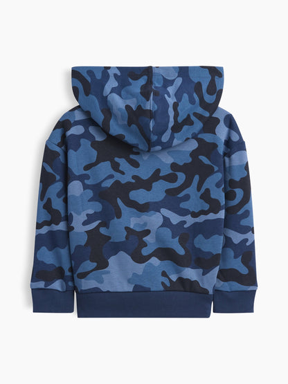 Mavi Relaxed Baskılı Logo Fermuarlı Sweatshirt