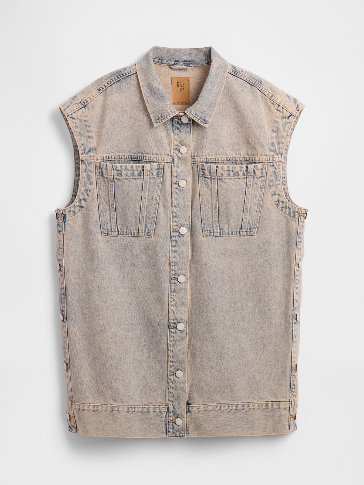 Açık Mavi Gap × Hfr Denim Oversized Yelek By Nicole Benefield Portfolio