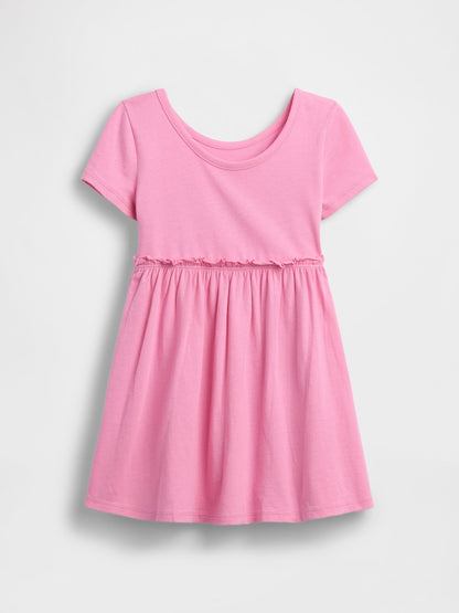 Pembe Logo Jersey Elbise