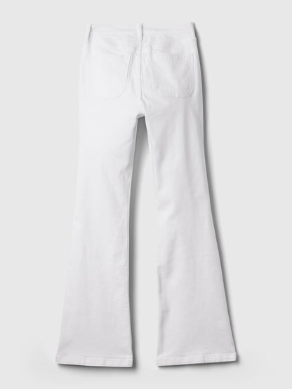 Beyaz High Rise '70s Flare Washwell™ Jean Pantolon