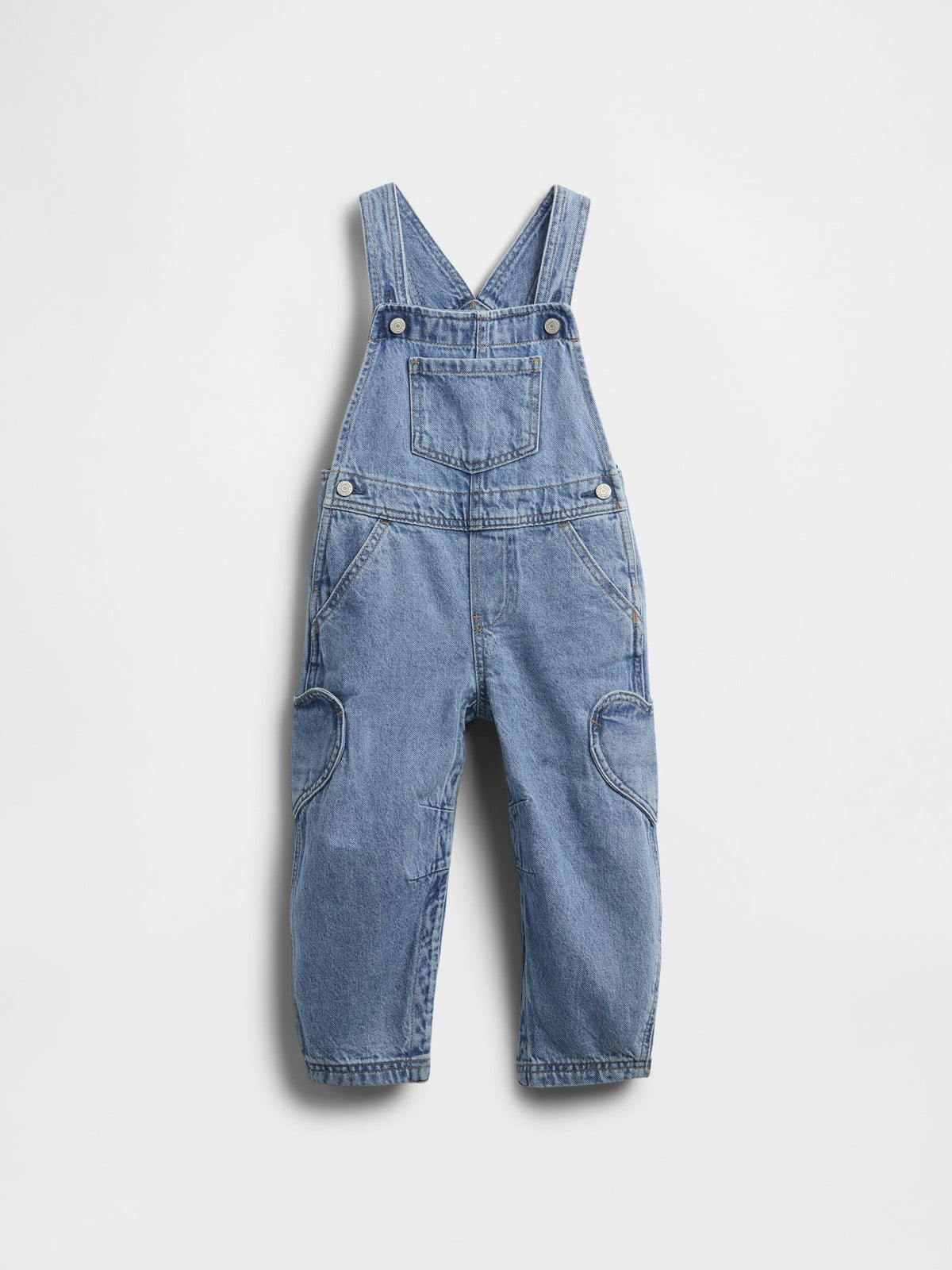 Açık Mavi Baby & Toddler Kalp Cepli Horseshoe Tulumu