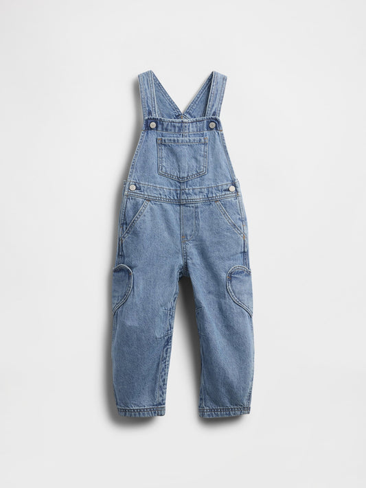 Açık Mavi Baby & Toddler Kalp Cepli Horseshoe Tulumu