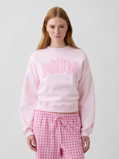 Açık Pembe Oversized Wedge Grafik Baskılı Sweatshirt