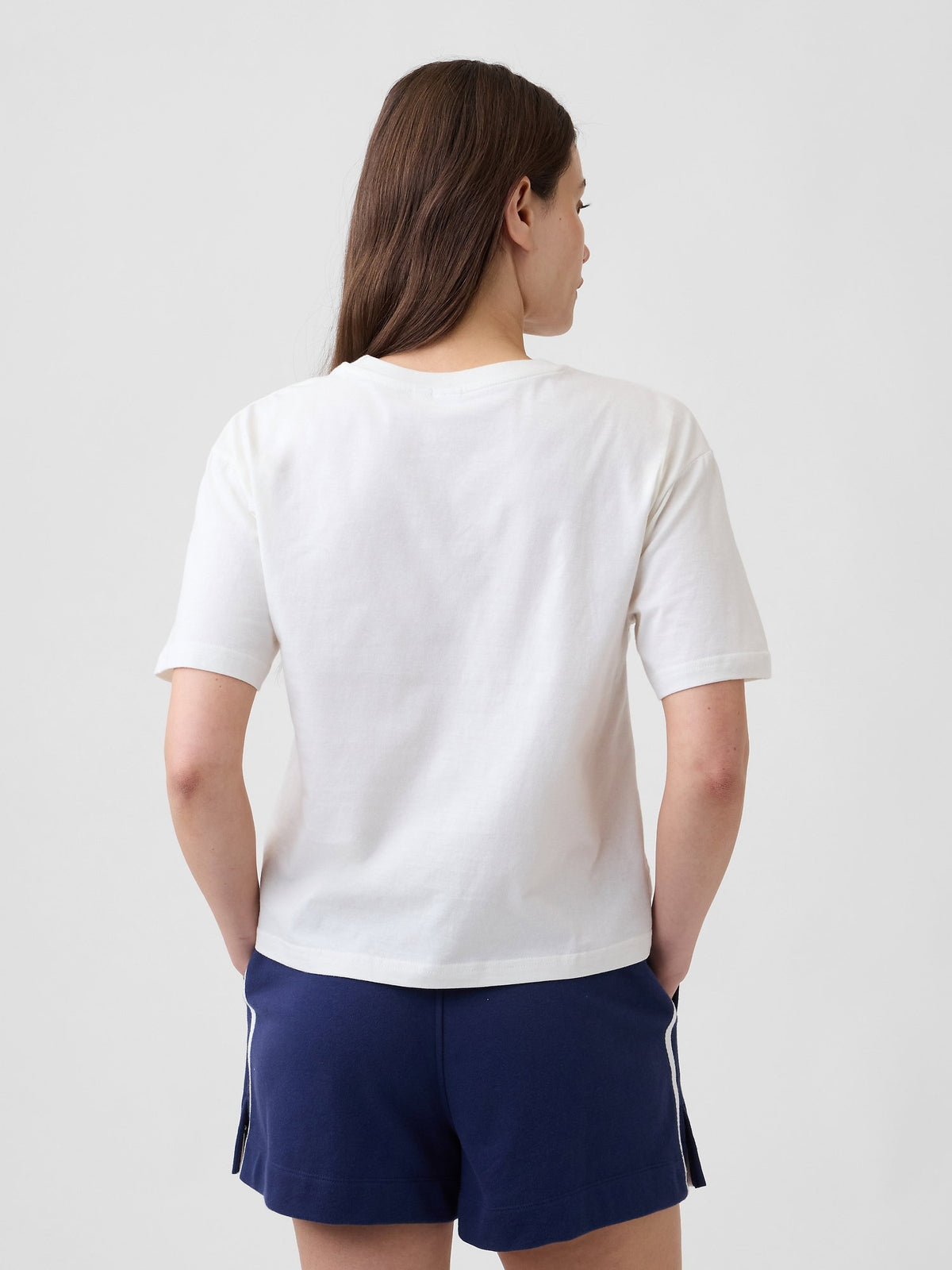 Beyaz Peanuts Oversized Gap Americana Logo T-shirt