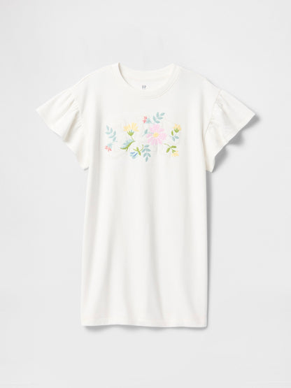 Beyaz Vintage Soft Sweatshirt Elbise