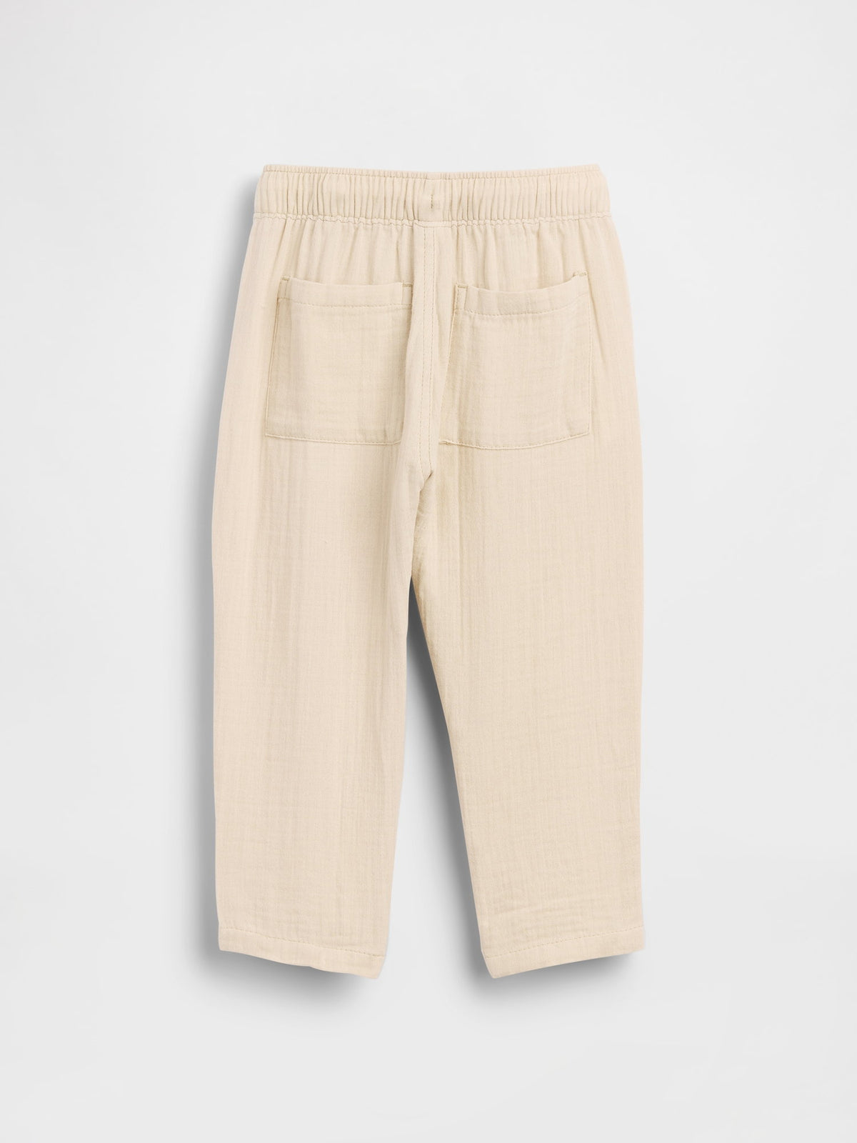 Bej Pamuk Gauze Pull-on Barrel Pantolon
