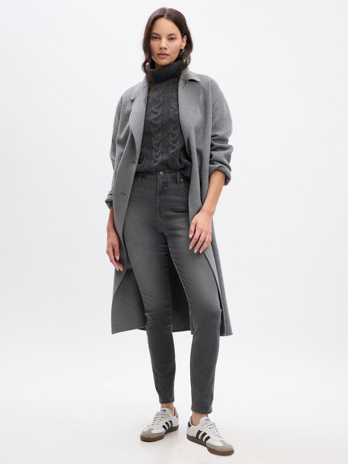 Koyu Gri High Rise True Skinny Jean Pantolon
