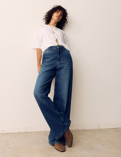 Yüksek Bel Wide Leg Pantolon