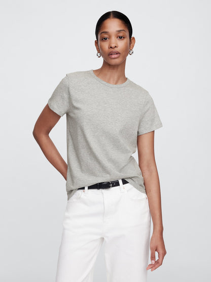 Gri Favorite Bisiklet Yaka T-shirt
