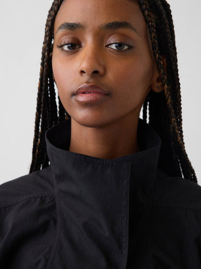 Bej Poplin Oversized Anorak Ceket