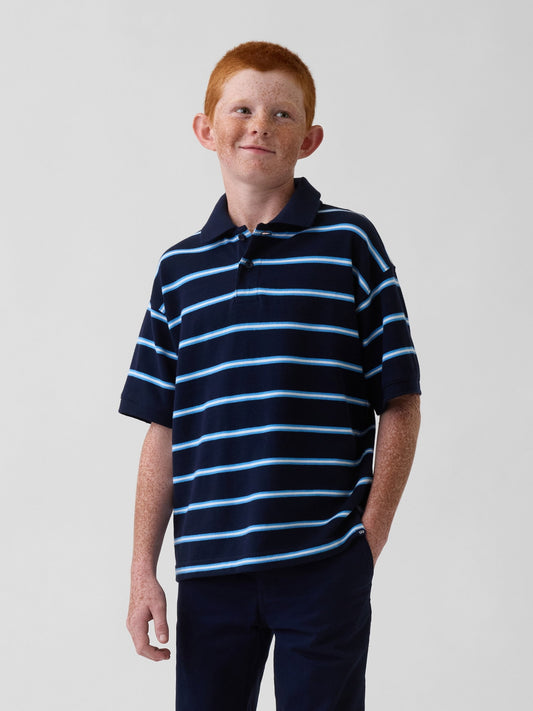 Lacivert Relaxed Pique Polo T-shirt