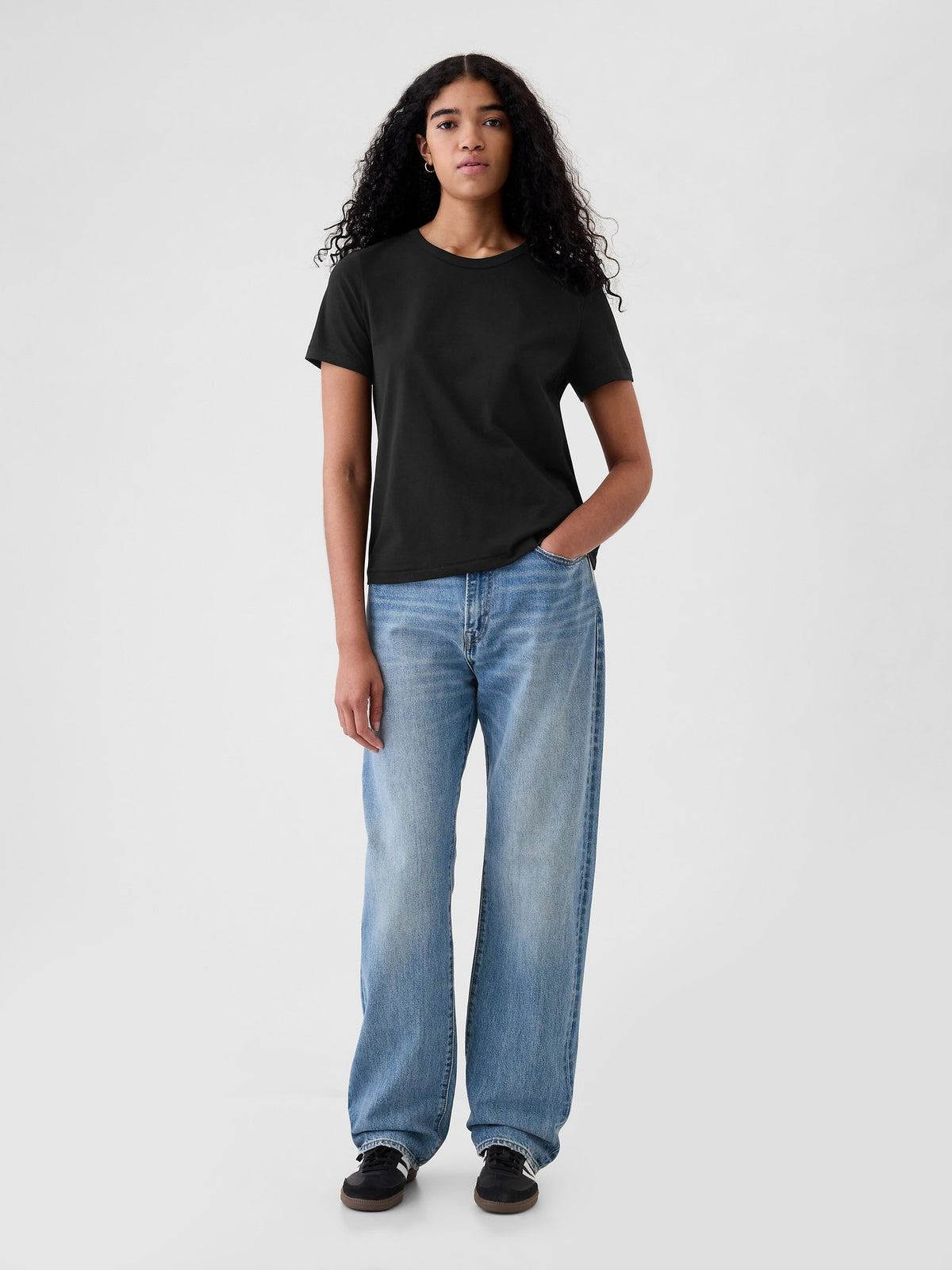 Açık Gri %100 Pamuk Vintagesoft Bisiklet Yaka T-shirt